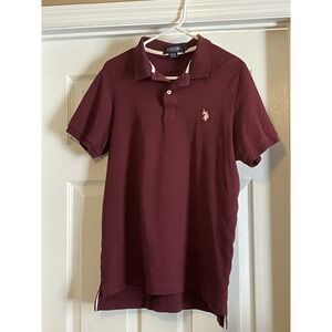 US POLO ASSN Men's Size Medium Polo Shirt ~ Maroon/ Burgundy Polo